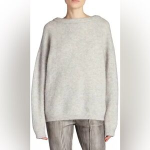 NWT Acne Studios mohair-blend sweater in soft green melange. Size L.